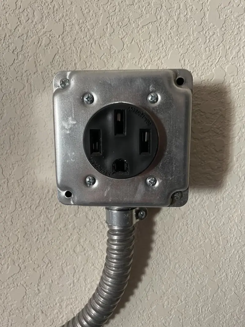 NEMA 14-50 outlet installed for Electrical Panel Upgrade in Roscoe